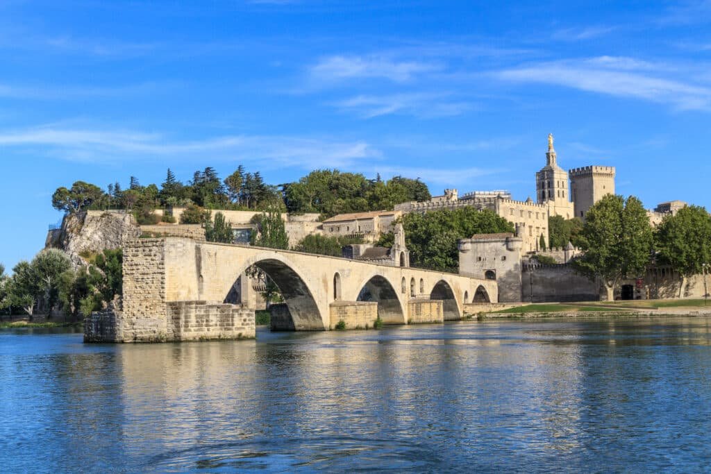 The historic Pont d’Avignon spanning the Rhône River