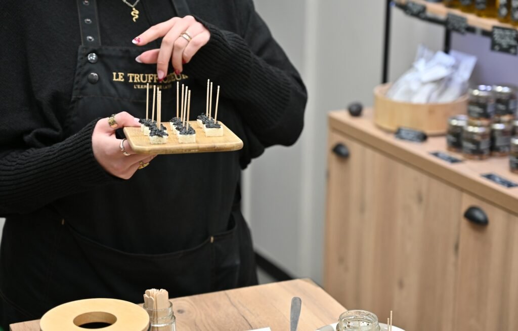 Truffle tasting experience in Provence with black truffles shaved over bread